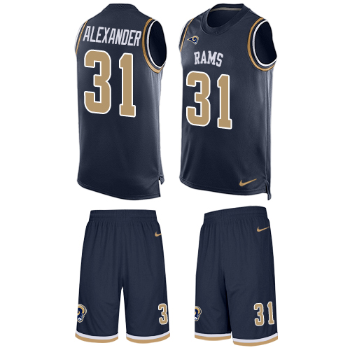 Men's Limited Mo Alexander Nike Jersey Navy Blue - #31 Tank Top Suit NFL Los Angeles Rams